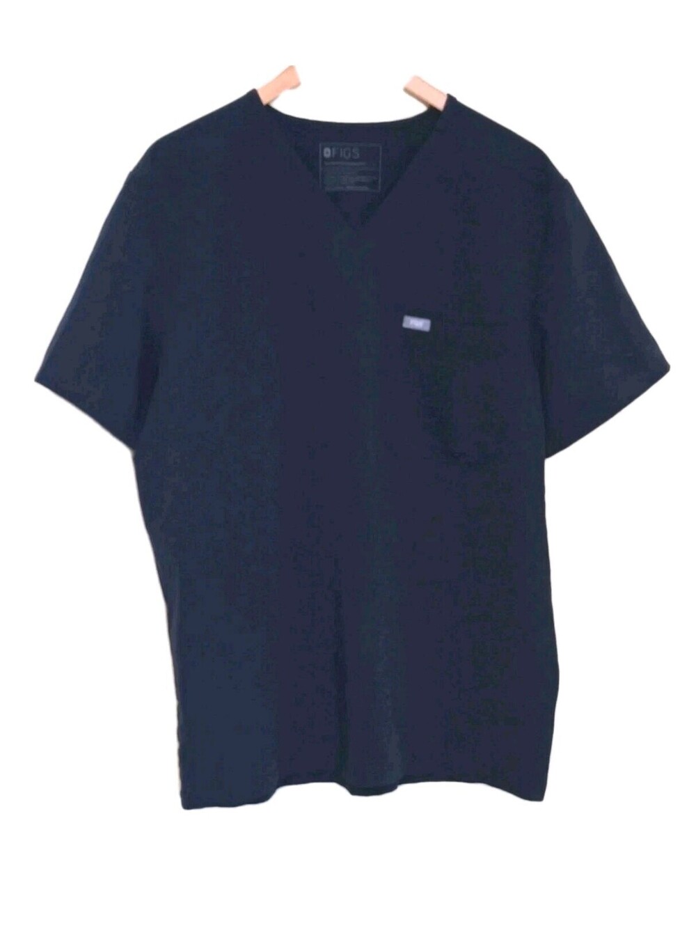 FIGS Catarina Two-Pocket Scrub Top Size Large V Neck Tech Collection Blue EUC